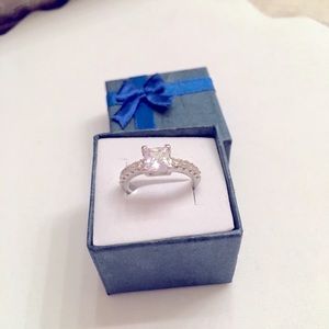 Sterling Silver .925 Natural White Sapphire Ring.  1.2 carat.  New in box.